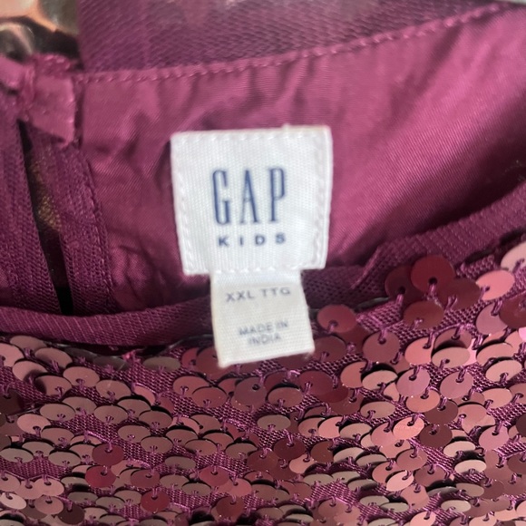 Sequined gap kids, XXL plum coloured holiday dress T-shirt style - Picture 8 of 17